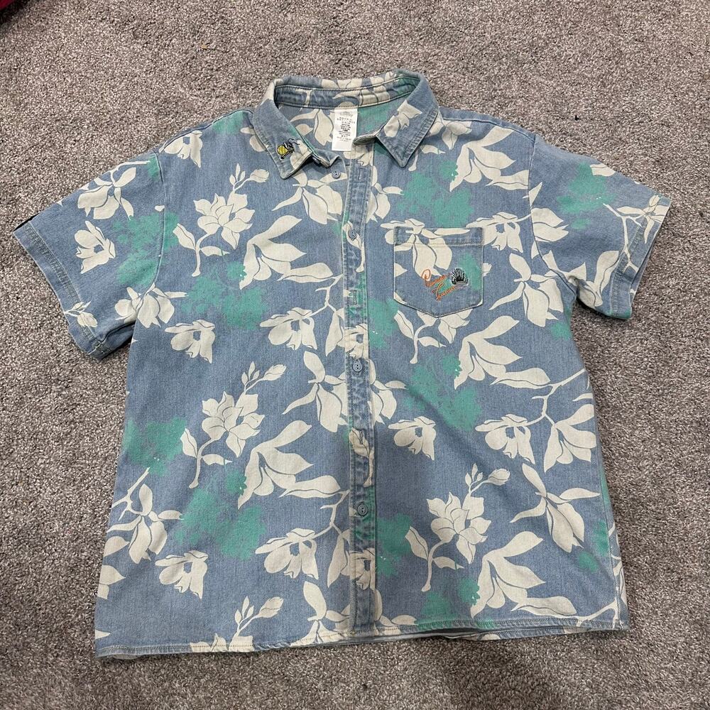 Disney Parks Color Me Courtney Princess Tiana Denim Button-Down Shirt Large